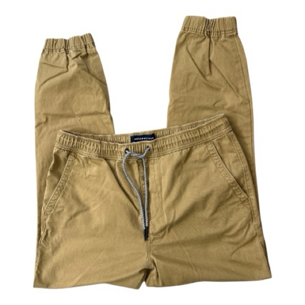 Aeropostale Men’s Khaki Jogger Pants Drawstring Cotton Sweatpants Size M - Picture 3 of 6